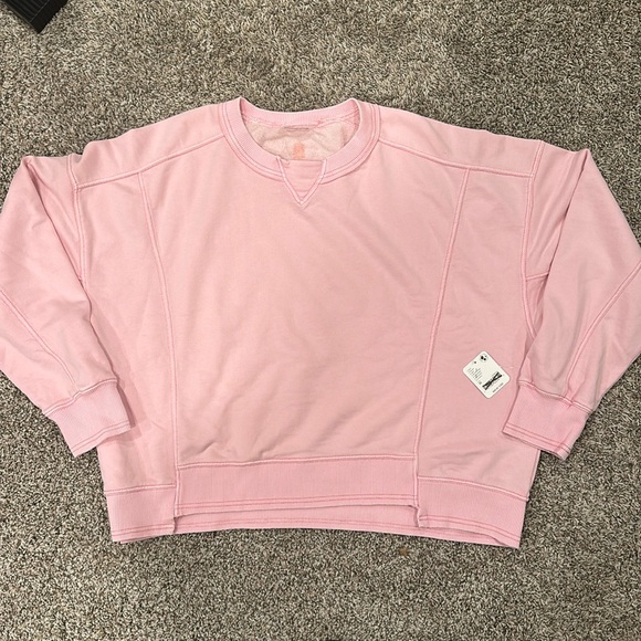Free People FP Movement Hatch Intercept Crewneck Pullover Pink Medium - Picture 5 of 9
